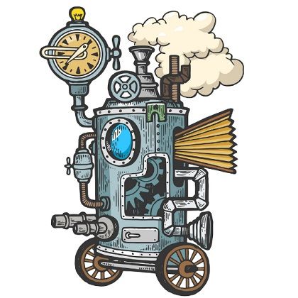 Steam Punk Machine, Steampunk Art Drawing, Scientist Laboratory, Steampunk Machine, Steampunk Gadgets, Building Illustration, Graphic Design Packaging, Retro Pop, Steampunk Art