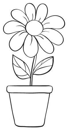 Pot Sketch, Flower Drawing For Kids, Printable Flower Coloring Pages, Easy Flower Drawings, Printable Flower, Drawings For Kids, Flower Printable, Flower Coloring Pages, Art Drawings For Kids