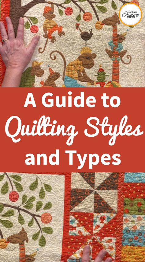 While there are many different ways to quilt a quilt, the type of quilting done can be categorized into three main quilting styles. ZJ Humbach shares what these quilting styles are and shows examples of each. Types Of Quilting Techniques, Different Types Of Quilts, Quilting Styles, Quilt Styles, Patchwork Techniques, Easy Quilting Techniques, Quilting Easy, Quilt Tools, Fmq Designs