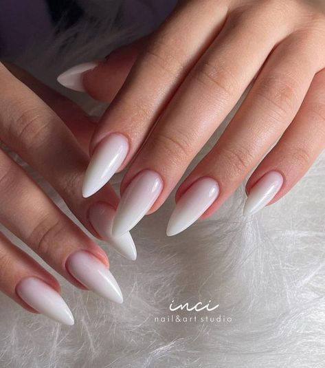 Cloudy White Nails Acrylic, White Cloudy Nails, Pretty Nails White, Cloudy White Nails, Cloudy Nails, Long White Nails, Flame Nails, Popular Nail Colors, Cute Nail Colors