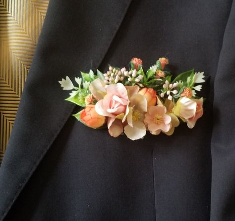 Orange peach pocket boutonniere, for all kind of tuxedo square pockets Peach Orange Wedding, Orange Pocket Square, Peach Boutonniere, Pocket Square Boutonniere, Square Boutonniere, Orange Boutonniere, Pocket Boutonniere, Wedding Buttonholes, Button Holes Wedding