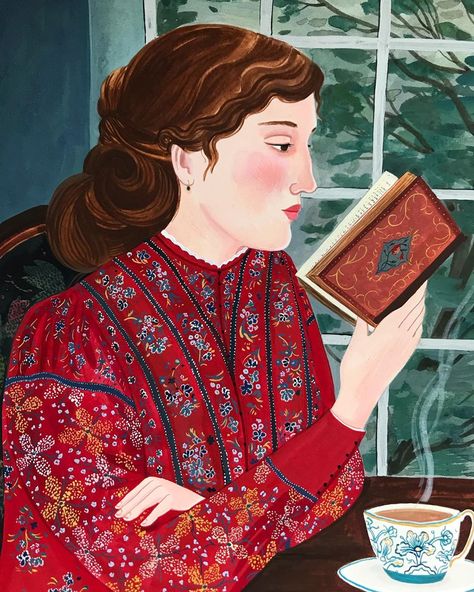 Reading Art, Louisa May Alcott, Little Women, Woman Reading, Print Artist, Gouache Painting, Pics Art, I Love Books, A Book