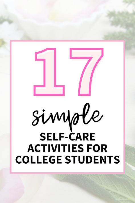 Every college student deserves to indulge in self-care after a long, stressful week. These 17 self-care ideas for college students will help you unwind and remotivate you to keep going this semester. Click the image to get these 17 sime self-care ideas for college students. Self Care Activities College, College Club Activities Ideas Student, Student Wellness Activities, Easy Crafts For College Students, Wellness Activities For College Students, College Welcome Week Ideas, Crafts For College Students, College Club Activities, College Self Care