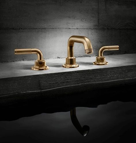 8" Widespread Lavatory Faucet - Knurled Handle - 3002K - California Faucets Modern Industrial Bathroom, Luxury Bathroom Design, California Faucets, Industrial Chic Style, Industrial Style Bathroom, Wall Faucet, Faucet Bathroom, Industrial Bathroom, Steam Showers Bathroom