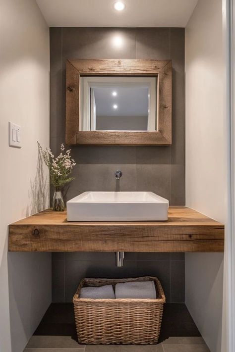 "Transform your bathroom with a space-saving DIY Floating Vanity! 🛠️🚿 Ideal for adding functionality and style. 🌟✨ #SmallBathroomDesign #DIYProjects #VanityInspo" Floating Half Bathroom Vanity, Floating Vanity Bathroom Diy, Floating Shelf Sink, Floating Sink Bathroom Small Spaces, Floating Vanity Diy, Bathroom Floating Sink, Floating Sink Bathroom, Floating Vanity Shelf, Diy Floating Vanity