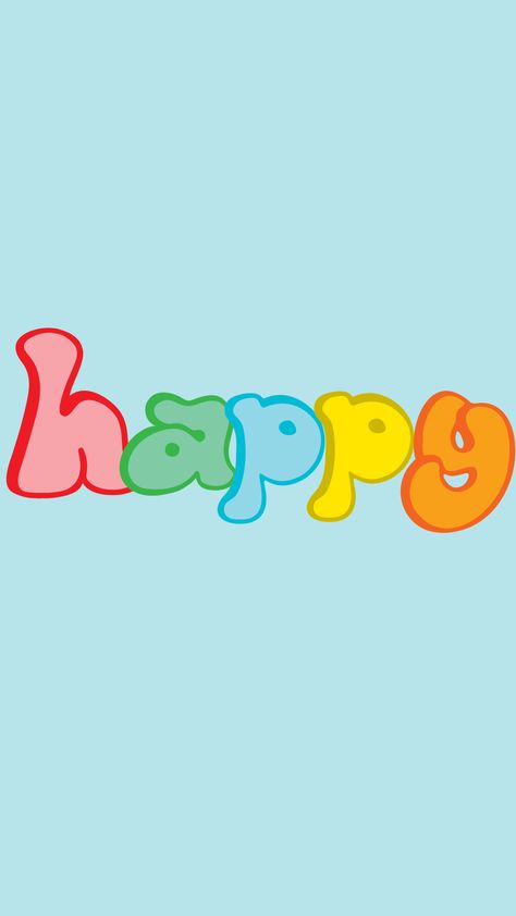 Happy Wallpaper - Happy Word - Wallpaper - Block Letters - Colorful Wallpaper - Colors of the rainbow - Happy - happy all the time Word Wallpaper, Wallpaper Happy, Happy Wallpaper, Words Wallpaper, Block Letters, Colors Of The Rainbow, Wallpaper For Your Phone, Happy Words, Block Lettering