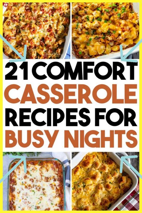 21 Super Easy Dinner Casseroles Your Family Will LOVE! Quick Breakfast Casserole, Family Casseroles, Casserole Meals, Casserole Ideas, Quick Casseroles, Healthy Casserole, Dinner Casserole Recipes, Vegan Casserole, Easy Dinner Casseroles