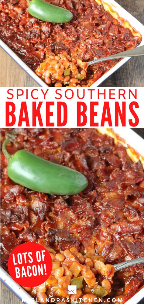 Spicy Baked Beans Recipe, Smoked Baked Beans, The Best Baked Beans, Southern Baked Beans, Canned Baked Beans, Pork And Beans, Best Baked Beans, Baked Beans With Bacon, Bbq Baked Beans