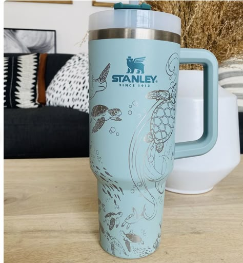 Cute Stanley, Stanley Products, Trendy Water Bottles, Stanley Cups, Cup Decorating, Cute Water Bottles, Ocean Vibes, Cute Cups, Birthday Wishlist