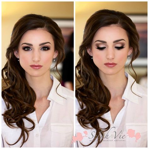 52 Super Amazing Side Swept Hairstyles That Are a Complete Winner Wedding Hairstyles For Bride Side Swept, Pageant Hair Side Swept, Glamorous Side Swept Hair, Bridesmaid Hairstyle Sideswept, Bridesmaid Hair To One Side, Curled Hair To The Side Wedding, Side Hairstyles With Clip, Low Side Hairstyles, Side Hair Wedding Styles