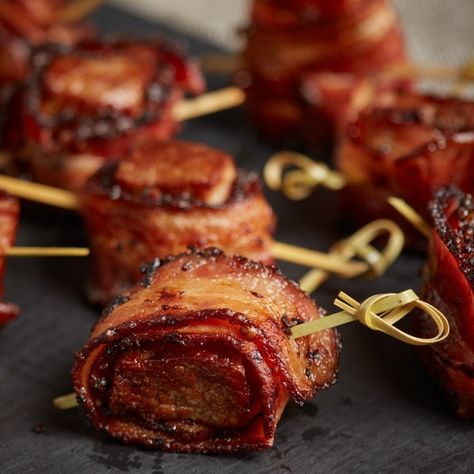 Bacon Wrapped Steak Bites Bacon Wrapped Steak Bites, Bacon Wrapped Steak, Breakfast Gift, Grill Party, Fun Food Ideas, Cheese Dessert, Carnivore Diet, Steak Bites, Top Background