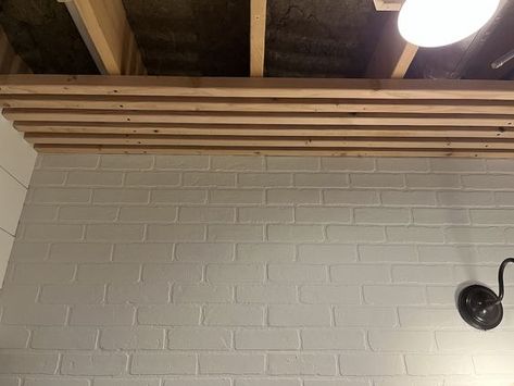 Removable Basement Ceiling Idea » Tree Farm Design Co. Faux Exposed Brick Wall, Easy Basement Ceiling, Finishing A Basement, Exposed Basement Ceiling, Basement Ceiling Painted, Basement Ceiling Options, Diy Industrial Lighting, Basement Remodel Diy, Mechanical Room