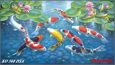 ! ART PAINTINGS By DANDAN SA - Blog Lukisan Bagus Indah Mempesona: Album Lukisan Ikan Koi Dancing Ganesha, Koi Painting, Koi Fish Drawing, Water Lilies Painting, Lotus Flower Pictures, Pond Painting, Lotus Painting, Koi Art, Water Illustration