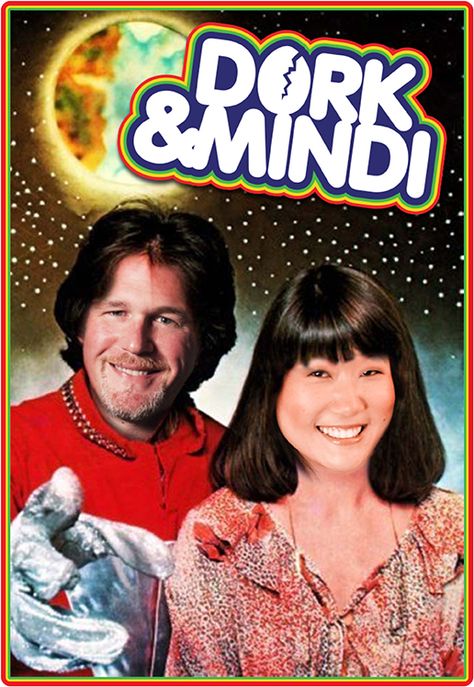 Dork & Mindi Logo Chrissy Snow, Mork And Mindy, 1980s Tv Shows, 1980s Tv, Paul Michael Glaser, Don Knotts, Mork & Mindy, Vintage Television, Great Tv Shows