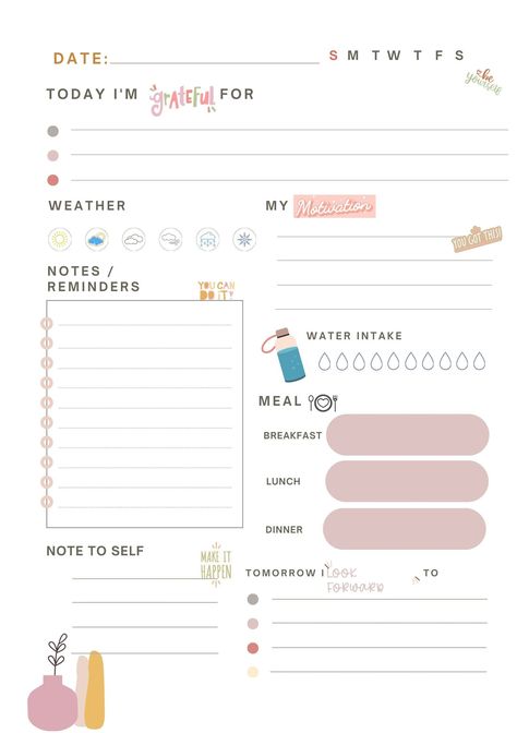 Aesthetic Self-Care Planner Combination Skin Routine, Goals For The Week, Oil Free Cleanser, Acne Routine, Mood Tracking, Beauty App, Weekly Goals, Lightweight Moisturizer, Routine Planner