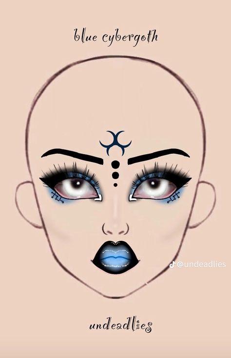 Cybergoth Makeup, Liner Ideas, Goth Eye Makeup, Makeup Charts, Funky Makeup, Anime Eye Makeup, Punk Makeup, Makeup Drawing, Cute Eye Makeup