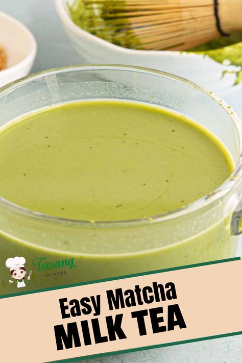 Matcha green milk tea is a God send for those of us who can not tolerate a lot of caffeine. This recipe requires only 4 ingredients! This flavorful milk tea can be served hot or cold, and great any time of year. Healthy Vietnamese Recipes, Green Milk Tea, Matcha Milk Tea, Beginner Cooking, Vegan Vietnamese, Easy Vietnamese Recipes, Soup Recipes Easy, Vietnamese Soup, Matcha Latte Recipe