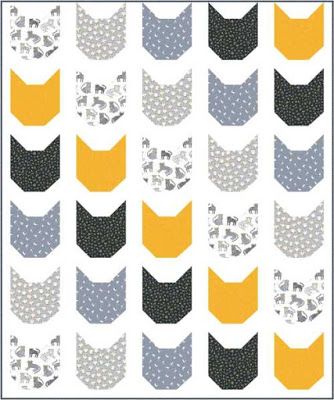 Quilt Inspiration: Free pattern day: Cat and Dog quilts! Cat Quilt Block, Cat Quilt Patterns, Wall Quilt Patterns, Mini Quilt Patterns, Dog Quilts, Quilt Block Patterns Free, Quilt Sewing Patterns, Animal Quilts, Cat Quilt