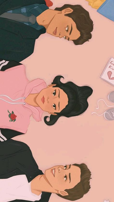 Peter and Lara Jean and Josh Noah centineo and Lana condor To all the boys I've loved before #TATBILB Tumblr Drawings, Cover Wattpad, Lara Jean, Trendy Flowers, Tumblr Wallpaper, Love Movie, Case Stickers, 그림 그리기, Children Photography