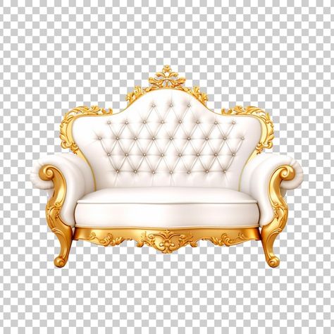 Golden Sofa, Sofa Png, Golden Sofas, Wedding Sofa, Ikat Blouse Designs, Golden Chair, Furniture Sofa Set, Sofa Sets, Business Card Maker