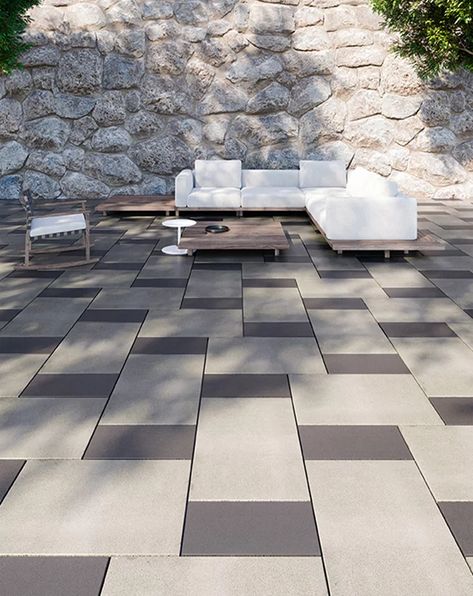 Scales | Techo-Bloc Concrete Pavers Walkway, Pavers Walkway, Paving Design, Paver Walkway, Patio Slabs, Paved Patio, Modern Patio, Garden Landscape Design, Outdoor Tiles