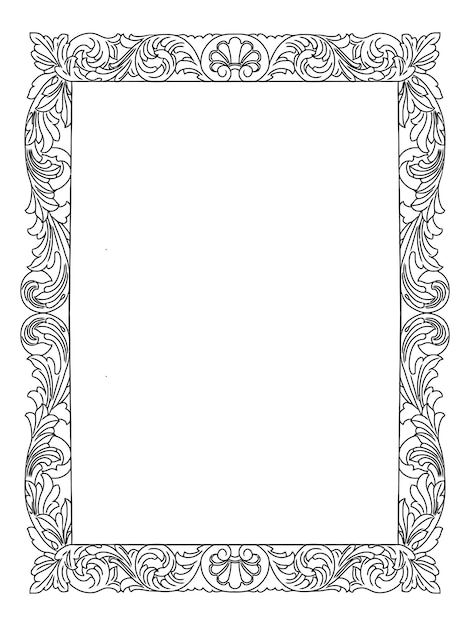 Vector luxury vintage ornament frame ele... | Premium Vector #Freepik #vector #baroque #baroque-ornament #baroque-frame #royal-border Baroque Borders Pattern, Baroque Motifs Vector, Baroque Frame Drawing, Medieval Motifs, Baroque Drawing, Royal Border, Baroque Border, Calligraphy Borders, Baroque Motifs