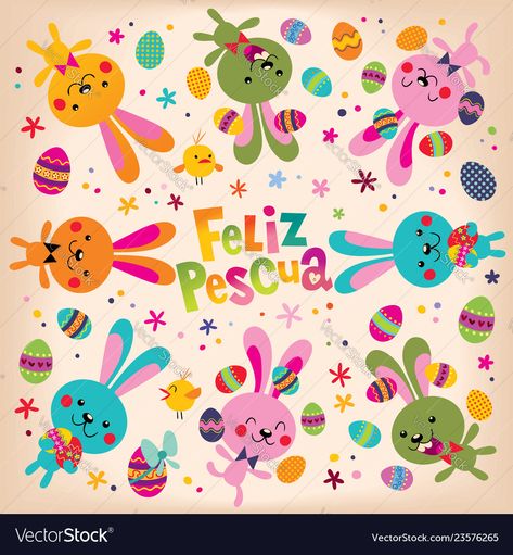 Happy Easter In Spanish, Easter Sunday Images, Easter Buns, Spring Cartoon, Sunday Wishes, Happy Easter Greetings, Easter Backgrounds, Happy Easter Wishes, Easter Greeting