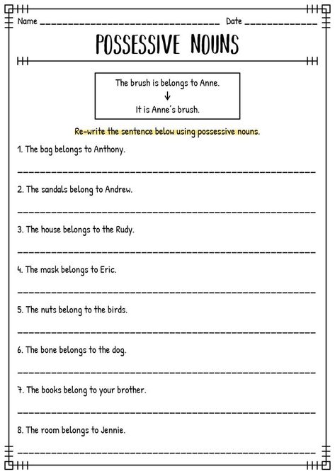 Plural Possessive Nouns Worksheets, Possessive Apostrophes Worksheets, Possessive Nouns Worksheet, Irregular Plural Nouns Worksheet, Common Nouns Worksheet, Possessive Apostrophe, Possessive Noun, Singular Possessive Nouns, Plural Possessive Nouns