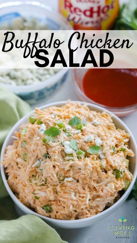 Buffalo Chicken Salad Recipe, Buffalo Chicken Dip Easy, Easy Buffalo Chicken, Dip Easy, Chicken Salad Recipe Easy, Buffalo Chicken Salad, Healthy Chicken Salad, Boiled Egg Diet Plan, Chicken Salad Recipe