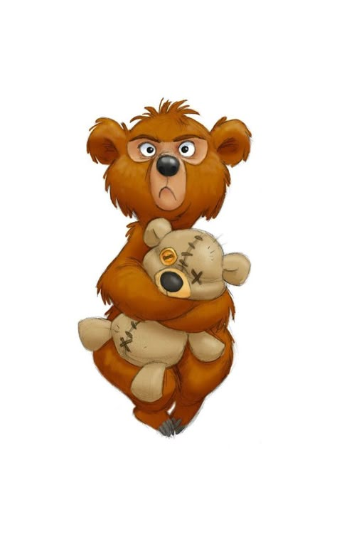 Teddy Bear Character Design, Jeff Merghart, Brown Bear Illustration, Bear Character Design, Animal Cartoons, Mary Virgin, Animal Caricature, Character Design Cartoon, Country Bears