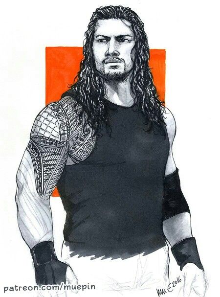 Sketch of our king Roman Reigns by a fan.. Roman Reigns Sketch, Roman Reigns Tattoo Design, Roman Reigns Drawing, Collar Bone Tattoo Quotes, Roman Reigns Tattoo, Many Tattoos, Body Tattoo Design, Roman Reigns Smile, رسم كاريكاتير