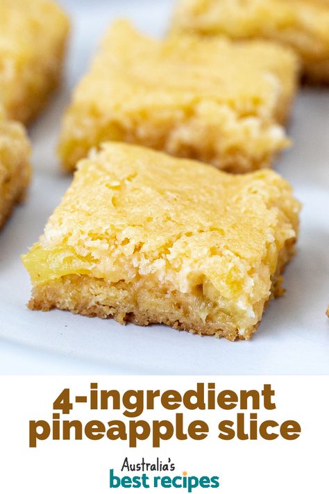 Simple Slices Recipes, 4 Ingredient Dessert Recipes, 4 Ingredients Recipes, Easy Slices Recipes, Easy Slice Recipes, Pineapple Slices Recipe, Slices Recipes Easy, Apple Slices Recipes, Easy Slices