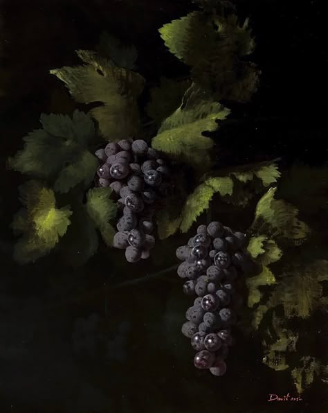 Classical Still Life, Grape Oil, Grape Painting, Wedding Canvas, Black Grapes, Purple Grapes, Classic Paintings, Fruit Art, Ethereal Art