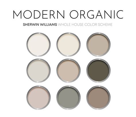 Modern Organic Sherwin Williams Paint Palette, Modern Neutral Calm Boho Interior Paint Colors for Home, Color Scheme, Creamy - Etsy Sherwin Williams Backdrop Paint Color, Llama Wool Sherwin Williams, Small Bathroom Paint Colors Sherwin Williams, Organic Paint Colors, Home Office Color Scheme, Neutral Interior Paint Colors, White Interior Paint, Colors For Home, Modern Paint Colors