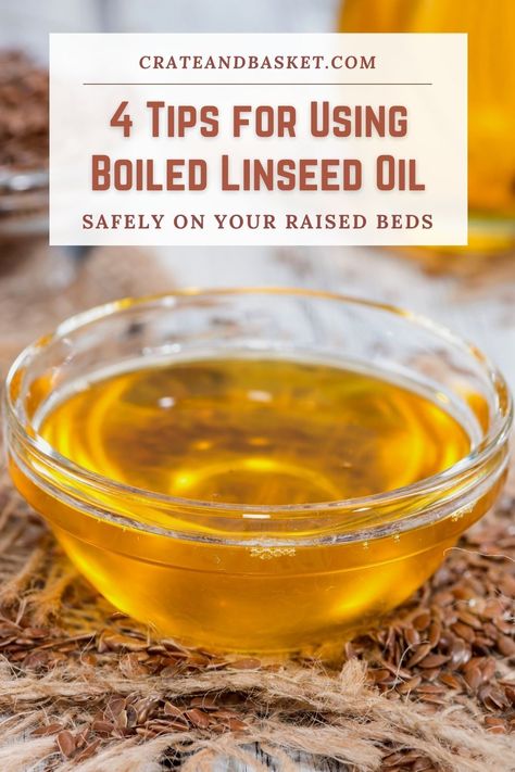 One of the great things about pure boiled linseed oil is that it is a non-toxic way to add color and some protection to your wood. Linseed oil in both it’s natural form (100% linseed oil) and boiled alternative, have long been used by woodworkers to add color and some degree of protection to raw wood. Linseed oil is the oil extracted from flaxseed. #boiledlinseedoil #tipsforusing #howtouse #raisedbedgardending #reasonstouseboiledlinseedoil #vegetablegarden #crateandbasket Boiled Linseed Oil Uses, Linseed Oil On Wood, Flaxseed Oil, Aging Wood, Natural Form, Flaxseed, Oil Uses, Raised Bed, Linseed Oil