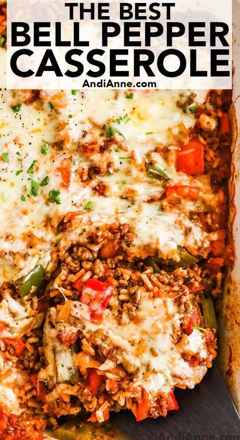 Unstuffed Bell Pepper Casserole, Bell Pepper Casserole, Stuffed Bell Peppers Ground Beef, Green Pepper Recipes, Dinner Sandwich, Pepper Casserole, Easy Stuffed Peppers, Stuffed Pepper Casserole, Ground Beef Recipes Healthy