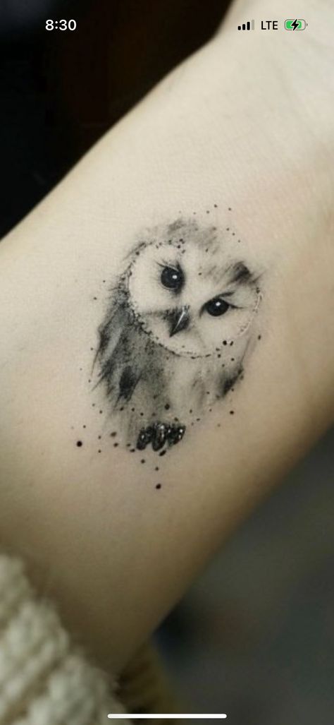 Owl Forest Tattoo, Realistic Owl Tattoo For Women, Small Owl Tattoos For Women, Owl Tattoo For Women Unique, Owl Face Tattoo, Feminine Owl Tattoo, Owl Tattoo For Women, Tiny Owl Tattoo, Snowy Owl Tattoo