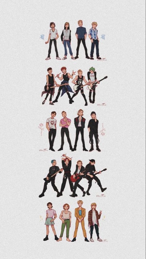 Outerspace/carry On 5sos Tattoo, 5sos Color Palette, 5sos Show Outfit Ideas, 5sos Vintage Poster, 5sos 2022, 5 Seconds Of Summer Wallpapers, 5sos Concert Outfit Ideas, 5sos Cartoon, Concert Outfits Summer