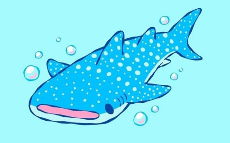 Shark Pfp Drawing, Cute Whale Painting, Whale Shark Simple Drawing, Cartoon Whale Shark, Whale Shark Art Cute, Whale Sharks Drawing, Whale Shark Drawing Cute, Blahaj Drawing, Whale Shark Doodle