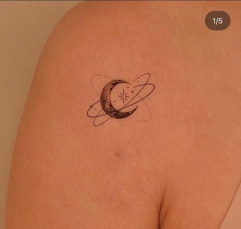 Venus Moon Tattoo, Moon And Venus Tattoo, Moon Tattoo On Arm, Small Tattoos Moon, Unique Moon Tattoo Ideas, Milky Way Tattoo, Unique Moon Tattoo, Artist Tattoo Ideas, Small Tattoos Designs