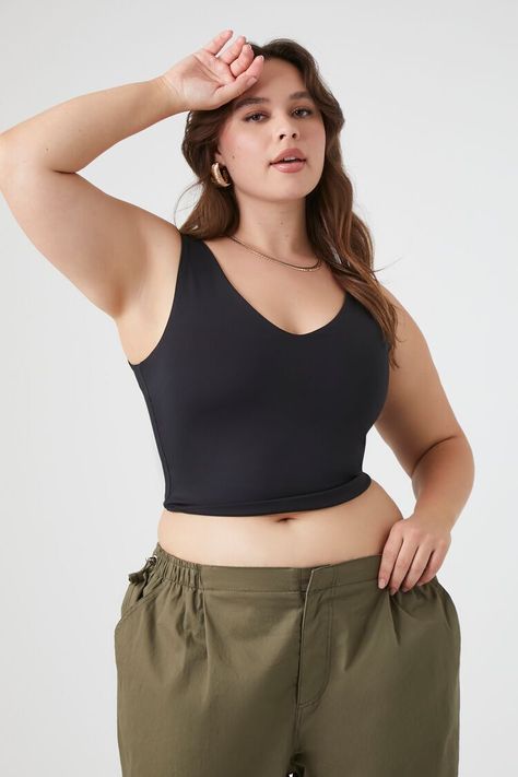 Plus Size Cropped Contour Tank Top Plus Size Cropped, Tank Top, Plus Size, Tank Tops, Outfit Inspo, Clothes