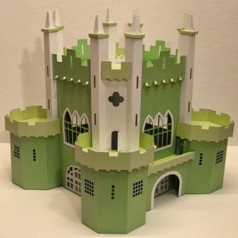 Jed suggests some kind of papercraft castle for the ghosts to hide inside. We can put some kind of translucent paper over the windows and fill it with fairy lights so it is beautiful Paper Castle, 3d Castle, Castle Crafts, Castle Svg, Castle Project, 3d Templates, Papercraft Download, Cardboard Castle, Folding Origami