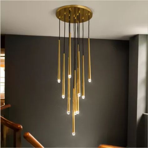 Modern Luxury Round Stainless Steel Crystal LED Chandelier Nordic Gold/Silver Single Ring Ring Chandelier Restaurant Chandelier|Pendant Lights| - AliExpress Staircase Chandelier Modern, Multi Pendant Light, French Minimalist, Light Ideas, Multi Pendant, Staircase Chandelier, Minimalist Lighting, Multi Light Pendant, Crystal Light