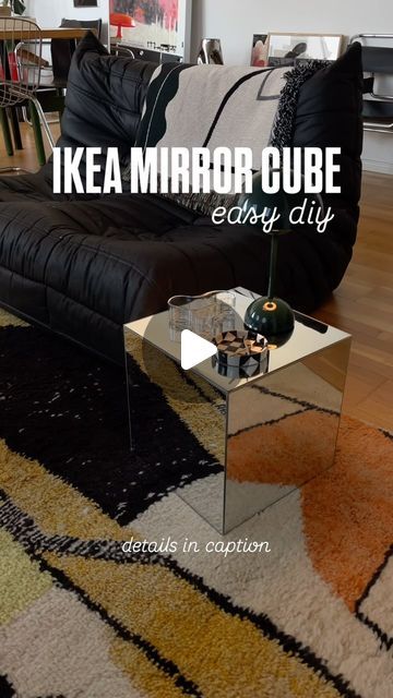 Ikea Glass Table, Mirror Cube, Lack Table, Midcentury Interior, Ikea Mirror, Making A Budget, Wood Filler, Diy Table, Grout