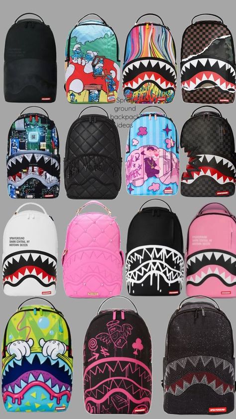 Check out XoxoValllll's Shuffles Pretty Backpacks, Cute Backpacks For School, Spray Ground, Pretty Sneakers, Stylish School Bags, School Bag Essentials, Backpack Essentials, My Style Bags, Cute Nike Outfits