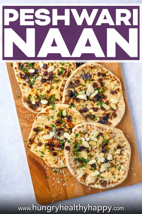 Peshwari Naan Recipe, Peshwari Naan, Bread Calories, Naan Bread Recipe, Make Homemade Bread, Side Dishes For Ham, Coleslaw Recipes, Homemade Naan Bread, Sourdough Focaccia