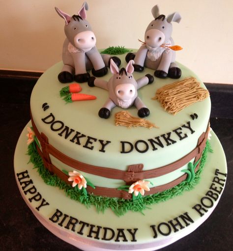 mmmh wel dan voor mijn verjaardag Donkey Cake Ideas, Donkey Birthday Cake, Donkey Cake, Donkey Birthday, Jake Cake, Bbq Cake, 50th Cake, Horse Cake, Farm Cake