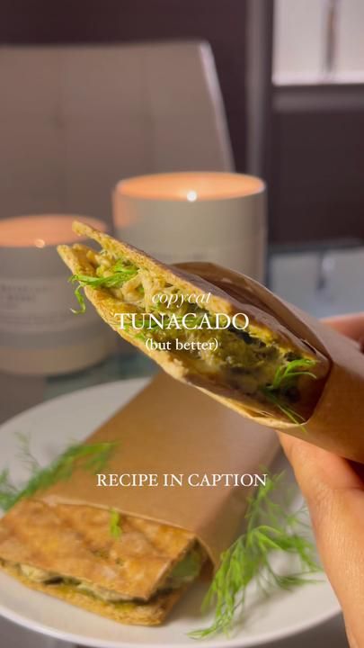 Spicy Tunacado Sandwich, Tunacado Sandwich Recipe, Tunacado Sandwich, Sandwich Tiktok, Avocado And Tomato, Chipotle Paste, Yogurt Honey, Panini Press, Canned Tuna