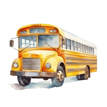 Indesign Tips, Bus Png, Bus School, Transparent Watercolor, Watercolor Cute, Transparent Image, Adobe Indesign, School Bus, Png Transparent