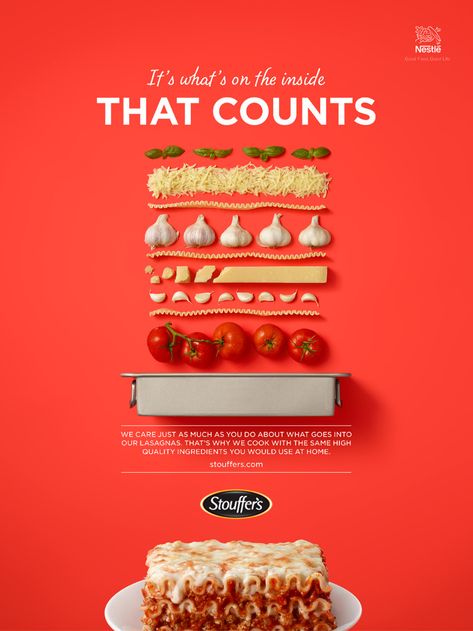 Stouffer's Recipe Deconstructions on Behance Deconstructed Food, Recipe Graphic, Art Director Portfolio, Director Portfolio, School Advertising, Good Advertisements, Ethiopian Food, Deli Meats, Portfolio Book